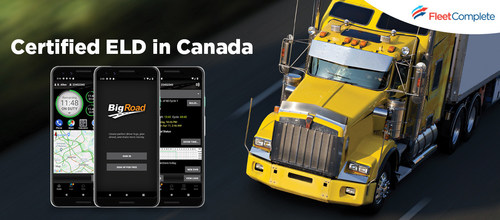 BigRoad ELD solution is officially certified in Canada. (CNW Group/Fleet Complete)
