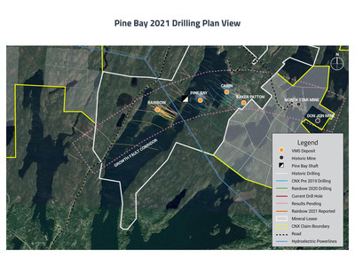 Pine Bay Project 2021 Plan View December 2021 (CNW Group/Callinex Mines Inc.)