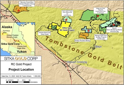Figure 1: Regional Map of the RC Gold Project (CNW Group/Sitka Gold Corp.)