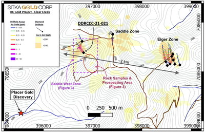 Figure 2: Plan Map of the RC Gold Project’s Saddle-Eiger Zone (CNW Group/Sitka Gold Corp.)