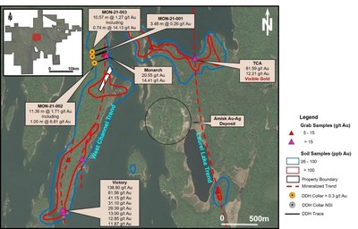 Figure 5. Highlighted exploration results from the West Channel trend area. (CNW Group/SSR Mining Inc.)