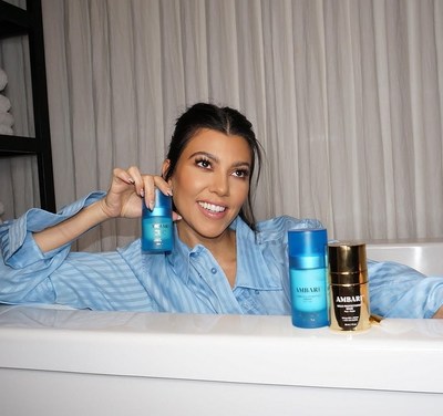 Kourtney Kardashian with the Ambari Beauty line (CNW Group/Ambari Beauty)