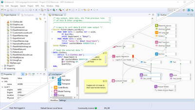 World Programming’s flagship product, WPS Analytics Workbench, offers coding and workflow capabilities.