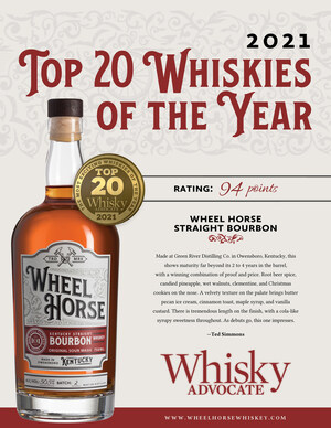 Wheel Horse Bourbon Named to Whisky Advocate's Top 20 Whiskies of 2021