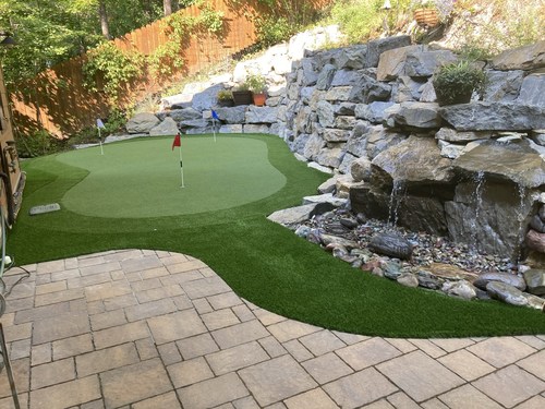 Putting green installation in Whitefish, Montana by Big Sky Greens & Grass