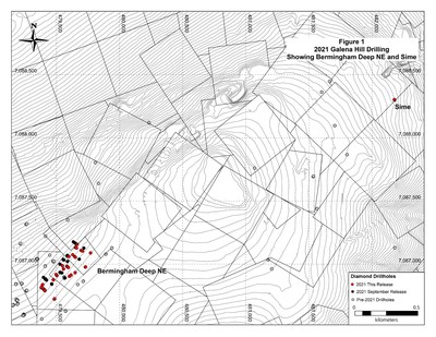 Figure 1 – Location of 2021 Galena Hill Drilling Showing Bermingham Deep NE and Sime (CNW Group/Alexco Resource Corp.)