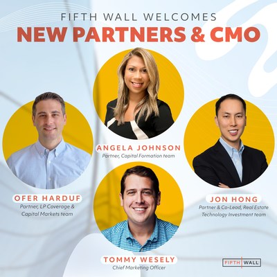 Fifth Wall Expands Team with Four Key Partner Hires &amp; the Appointment of the Firm's First CMO