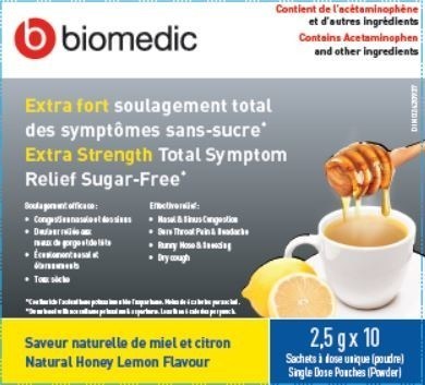Biomedic Extra Strength Total Symptom Relief Sugar-Free (Groupe CNW/Santé Canada)