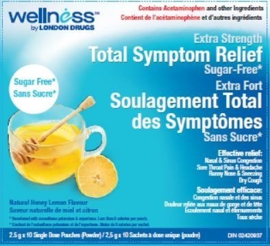 Wellness by London Drugs Extra Strength Total Symptom Relief Sugar-Free (Groupe CNW/Santé Canada)