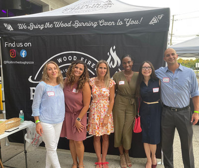 MBA alumni Adriana Afonso, Maria Henkel, Joyce Jones and Elvira Tolen, who helped to launch Rutgers Business School's CeO Forum, with current MBA student Marsha Fils (fourth from left) during a tour of Ghost Hawk Brewery, operated by MBA alumnus Thomas Rachelski.