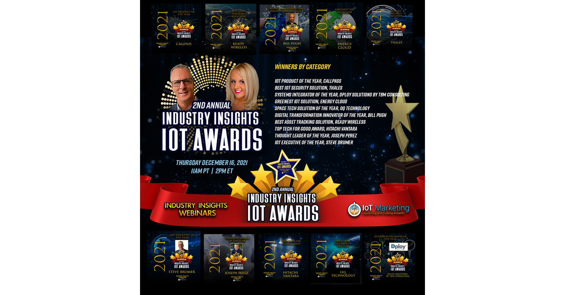 2nd Annual Industry Insights IoT Awards Announces Winners, Spotlighting Outstanding IoT Ecosystem Businesses and Leaders