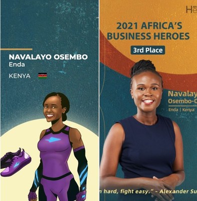 Navalayo Osembo, CEO & Co-Founder of Enda, is the 3rd Place Winner out of 12,000 applicants across all 54 African nations at Africa's Business Heroes 2021 Awards.