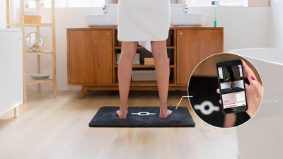 Baracoda Daily Healthtech's Bathroom of the Future includes the BBalance smart bath mat, with footprint recognition to help you achieve your weight, body composition, balance and posture goals.