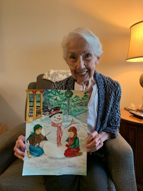 Watercrest Senior Living's Annual Holiday Card Competition Recognizes Resident Artist Diane Burazer at Watercrest Indian Land Assisted Living and Memory Care