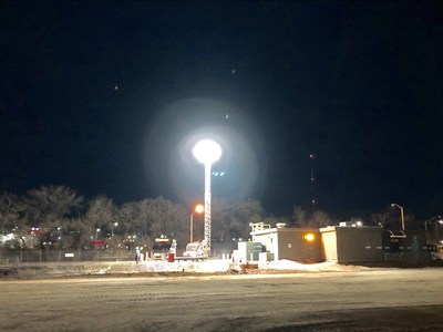 C-MOR's Guardian Series Gen3 Light Tower casts light over the Martin Drake Power Plant, increasing employee safety and allowing maximum space for lay down and vehicle traffic.