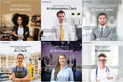 All AI Influencer, AI Bank teller, AI doctors can be utilized with AI Human solution.