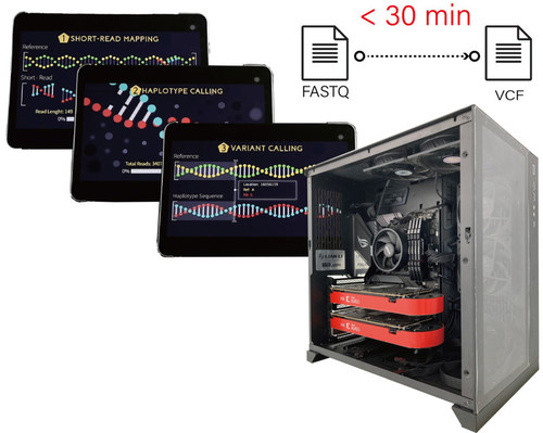 The GeneASIC NGSAAP completes 30X whole genome sequencing (WGS) data secondary analysis from FASTQ to VCF in 30 minutes