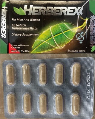 Herberex outer package and a blister package of 10 capsules (CNW Group/Health Canada)