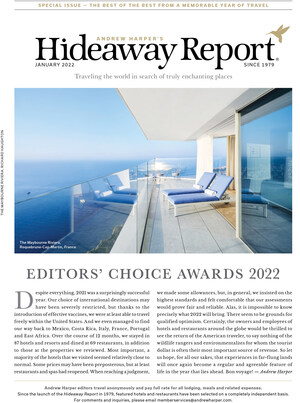 ANDREW HARPER'S HIDEAWAY REPORT ANNOUNCES 2022 EDITORS' CHOICE AWARDS