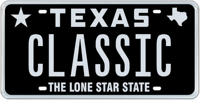 Texas' #1 selling Classic Black license plate from MyPlates.com