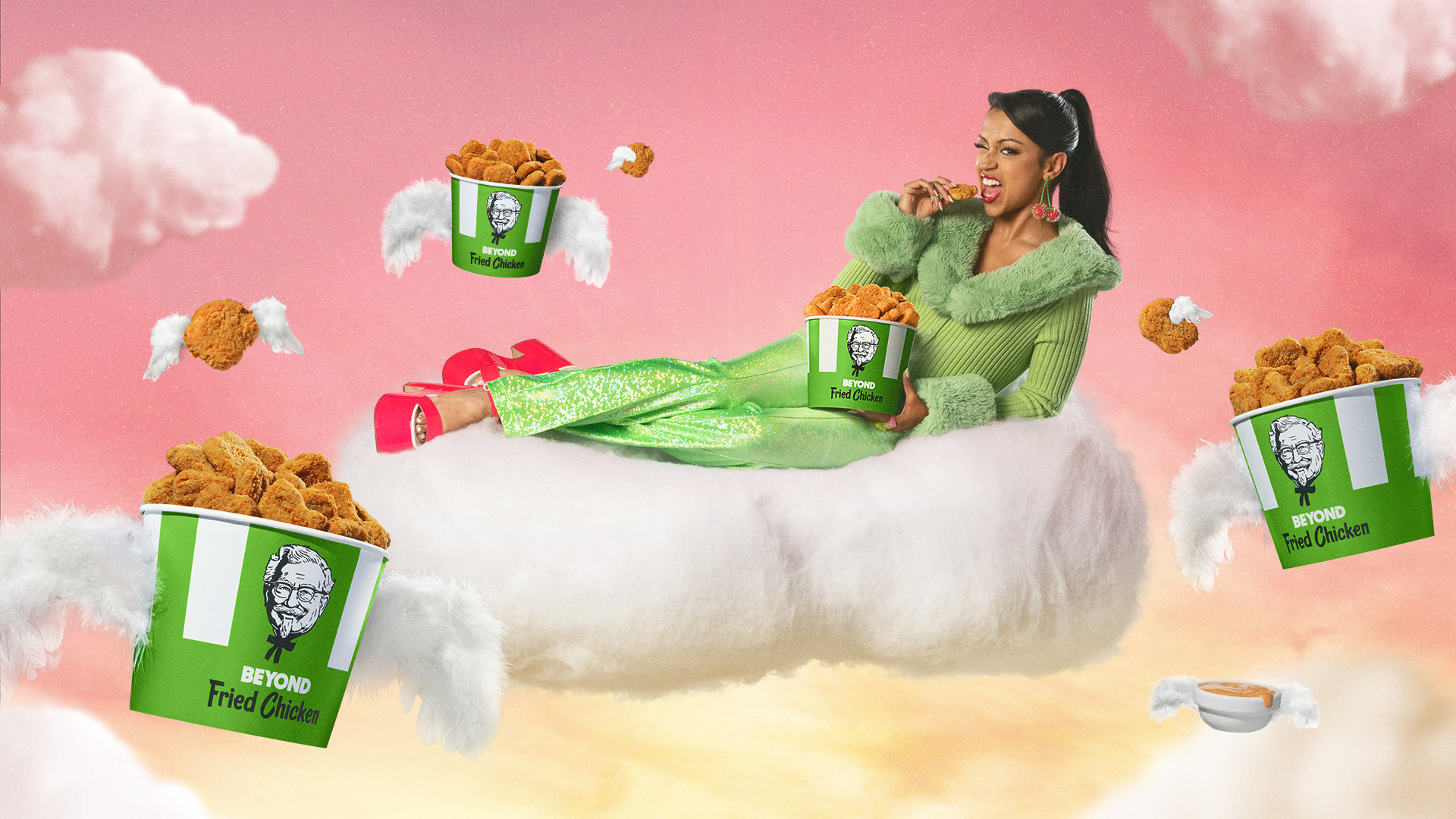 KFC and Beyond Meat are rolling out the “Magic Chicken Carpet” for actress, producer, and creator Liza Koshy, to celebrate the ongoing partnership and nationwide debut of Beyond Fried Chicken.
