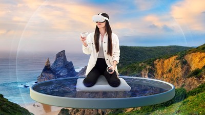 Hoame's new VR app, available on MetaQuest,  gives subscribers access to a real boutique studio experience and on-demand meditation classes from a variety of teachers and modalities. (CNW Group/Hoame Studio)