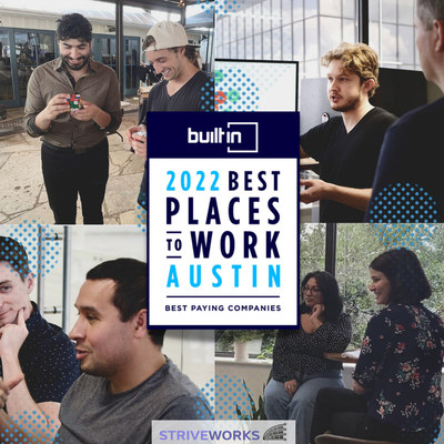 Striveworks wins 2022 Best Paying Companies to work for - Austin