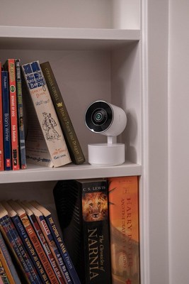 The Array Pan & Tilt Indoor Camera extends the line of security cameras and 360 degrees of coverage clearly capturing activity up to 24 feet, even in low light and nighttime conditions. Integrated AI allows the camera to track and zoom in the app in high definition to see any details that might otherwise go undetected. Sentry mode can be enabled to continuously scan the room. Local storage with an SD card or cloud storage optional with purchase.