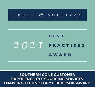2021 Southern Cone Customer Experience Outsourcing Services Enabling Technology Leadership Award 