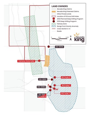 Figure 2. Map of Iron Point Gold Project showing location of recent and planned exploration activities. (CNW Group/Nevada King Gold Corp.)