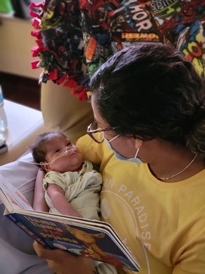 When mom Kareli Palacios Andrade is with her son Daniel in the NICU at Edward Hospital in Naperville, Ill., she is encouraged to read to him at a whisper.