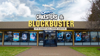OREO Cakesters and Blockbuster co-branded marquee.