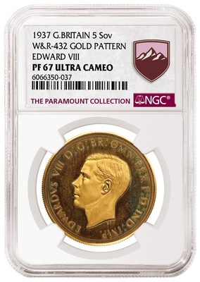 1937 Edward VIII Pattern 5 Sovereign that sold for $2.28 million and then $2.45 million