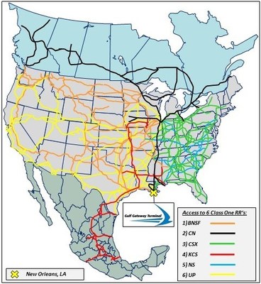 North American rail connectivity map from GGT