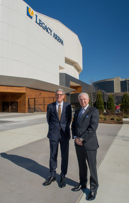 S. Glenn Bryan, new President and CEO (left) stands with Joseph L. McGee, CEO Emeritus (right) outside of Legacy Arena in Birmingham, AL.