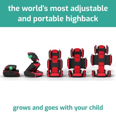 The hifold fit-and-fold booster seat is the world's most adjustable booster, with unique "multi-fit" technology that can be adjusted to 243 individual settings. hifold is the world's most portable booster. The "multi-fold" system quickly folds down to a compact and convenient size for storage, travel, carpooling and more. hifold not only grows with your child, but ensures optimal seatbelt fit and comfort while they grow. It can be adjusted in 4 areas: the seat, body, head width and height.