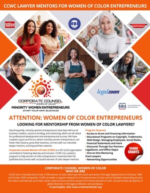 Corporate Counsel Women of Color Launches Legal Mentorship and Grants Program for Minority Women Entrepreneurs