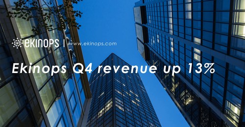 Ekinops Q4 revenue up 13%; Full year 2021 revenue of €103.6m, + 12% Y-o-Y (PRNewsfoto/Ekinops) Ekinops Q4 revenue up 13%; Full year 2021 revenue of €103.6m, + 12% Y-o-Y (PRNewsfoto/Ekinops)