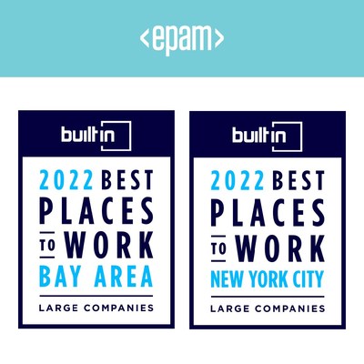 EPAM Named 'Best Places to Work' by Built In
