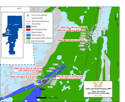 Figure 1 – Plan View of Cass and Kim Drilling (CNW Group/Nighthawk Gold Corp.)