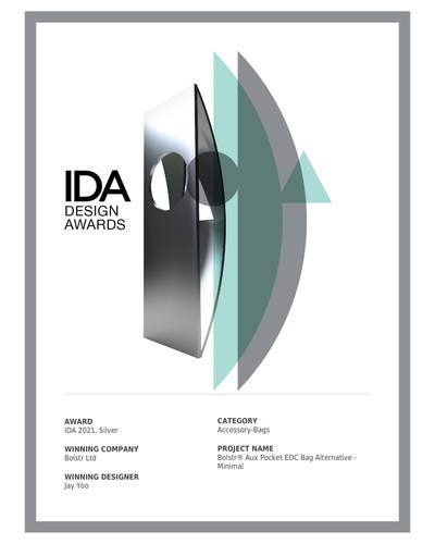 bolstr® wins the prestigious 2021 IDA Design Award for fashion.  The evaluation process for IDA enrollments is based on various evaluation criteria which are constantly adapted to new creative, technical, social, economic and ecological needs.  The IDA jury is a selected jury of experts from the fields of architecture, fashion, interiors, products and graphics.  Other notable winners include Maserati, SYN Architects, Leica, Cisco Systems, Porsche Digital GmbH, just to name a few.
