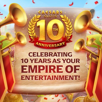To celebrate 10 years since its launch, the free-to-play social casino game Caesars Slots is hosting a month of events for its global community of players