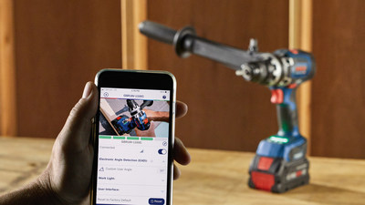 The new Bosch® Power Tools GSR18V-1330C PROFACTOR™ 18V Connected Ready 1/2-inch. Drill/Driver gives users the ability to link to any connected device via the Bosch Toolbox App to customize tool settings in real time.