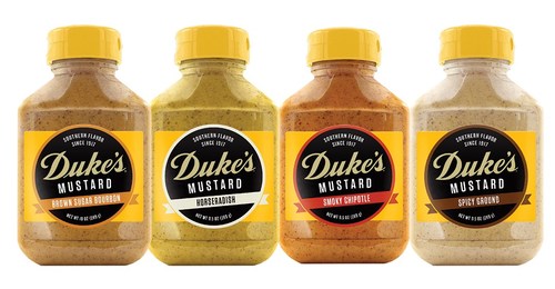 Duke’s Southern Mustards come in four flavors inspired by the brand’s southern heritage – Brown Sugar Bourbon, Horseradish, Smoky Chipotle, and Spicy Ground.