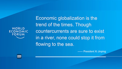 A highlight from President Xi Jinping's speech at a virtual event of the World Economic Forum on Monday, Jan 17, 2022. [Graphic by chinadaily.com.cn]