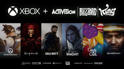 Microsoft anunció planes para adquirir Activision Blizzard, líder en desarrollo de juegos y editora de contenido de entretenimiento interactivo. La adquisición planificada incluye icónicas franquicias de los estudios Activision, Blizzard y King, como "Warcraft", "Diablo", "Overwatch", "Call of Duty" y "Candy Crush". (PRNewsfoto/Microsoft Corp.)
