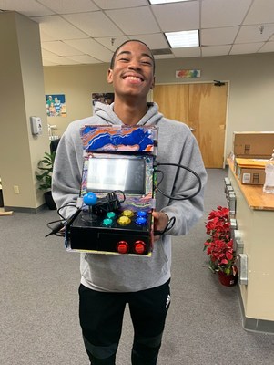 Jahmeer built a Raspberry Pi Powered Arcade in the STEM NOLA Technology summer camp.