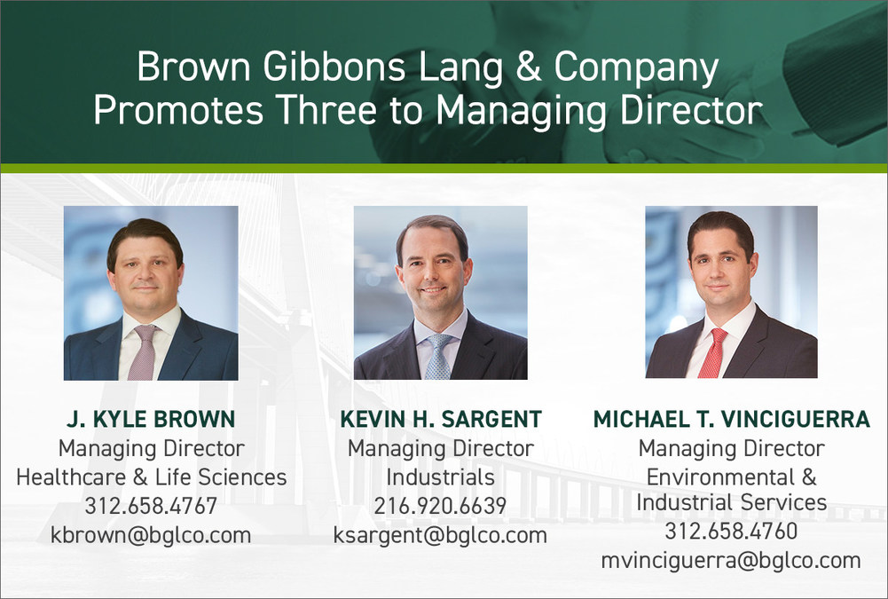 Brown Gibbons Lang & Company Promotes Three to Managing ...