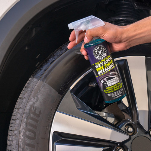 Whether you’re looking for an ultra-high shine, new car shine or just a medium shine, Galactic Black Wet Look Tire Shine Dressing allows you to easily decide. The longer you leave the spray on your tires, and the more layers you use, the more shine you’ll see.