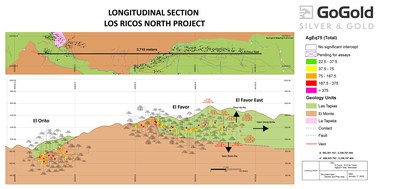 Figure 4: Favor-Orito Long Section (CNW Group/GoGold Resources Inc.)